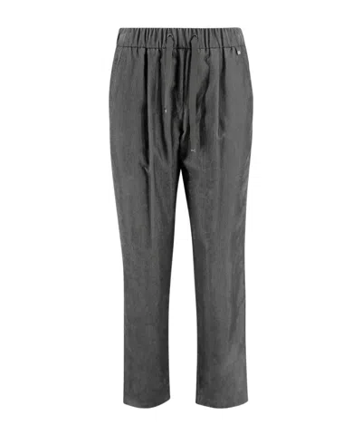 Herno Trousers Featuring Elastic Waistband And Side Pockets In Gray