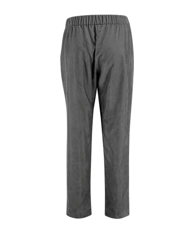 Herno Trousers Featuring Elastic Waistband And Side Pockets In Gray