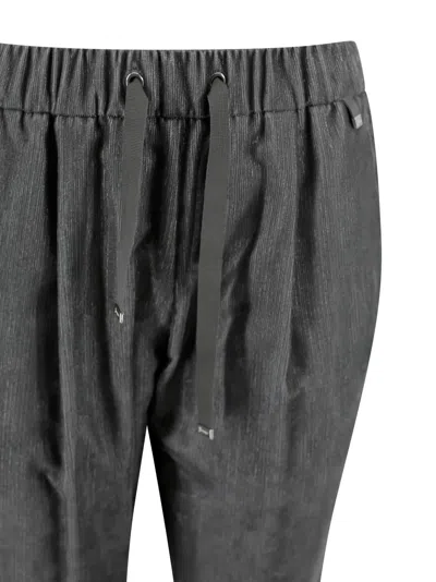 Herno Trousers Featuring Elastic Waistband And Side Pockets In Gray