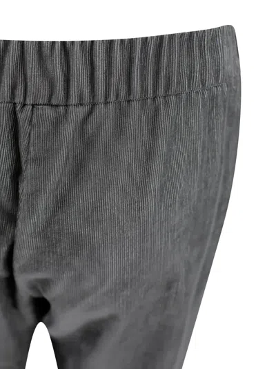 Herno Trousers Featuring Elastic Waistband And Side Pockets In Gray