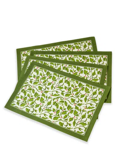 Tiramisu Evergreen Elegance Block Print Cotton Placemats