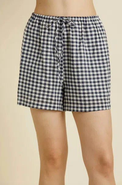 Lilbelle By Lilbelle Hamptons Gingham Shorts In Navy/white In Multi