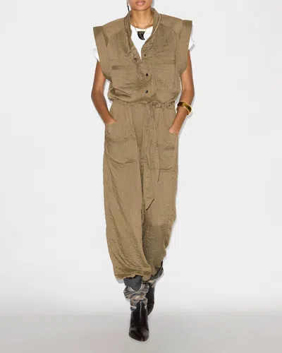Isabel Marant Suzie Jumpsuit In Khaki 67ki In Brown