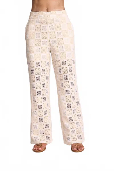 Sundays Garcia Straight Leg Pants In Cream Crochet In Metallic