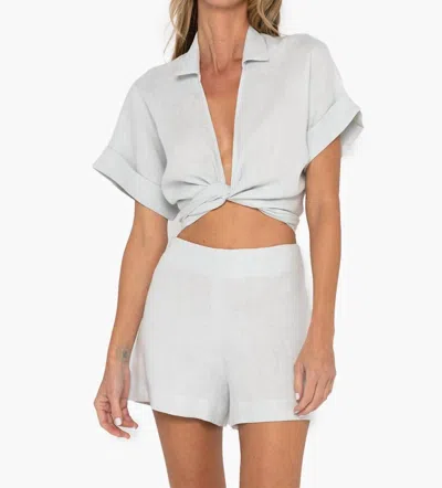 Jbq Amalia High Waist Shorts In Seafoam In White