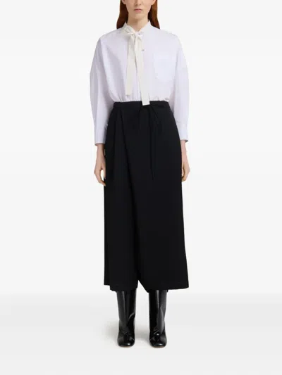 Marni Black Batavia Wool Low-crotch Trousers In Black