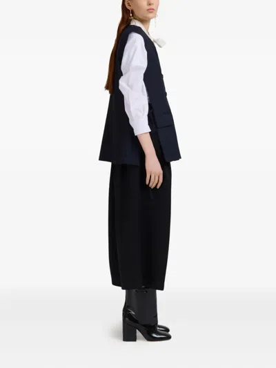Marni Black Batavia Wool Low-crotch Trousers In Black