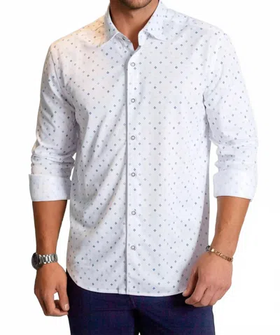 Buki Newport Ditsy Long Sleeve Tech Shirt In Sky Grey In White