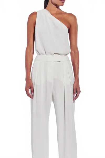 The Sei One Shoulder Pleat Top In Ivory In White