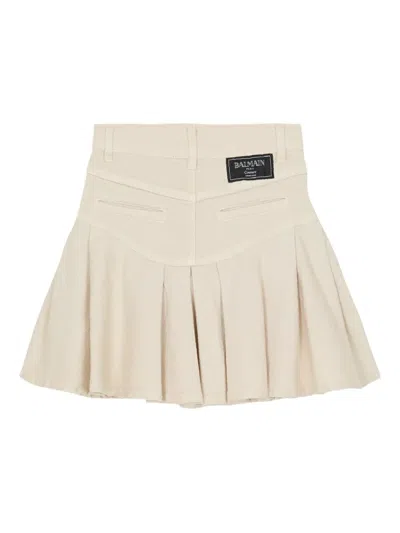 Balmain Plain Flared Skirt In Neutral