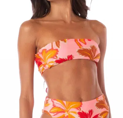 Maaji Nomad Strapless Bandeau Bikini Top In Apple Red In Multi