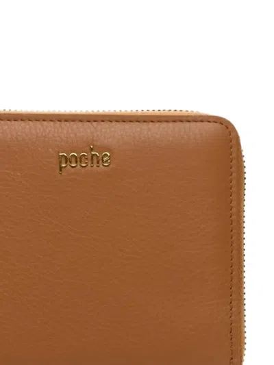 Poche Paris Zip-around Leather Wallet In Brown