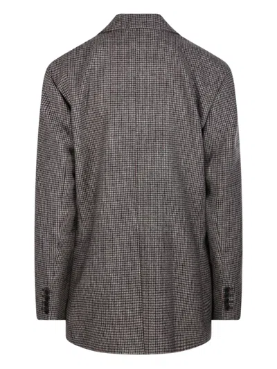 P.a.r.o.s.h Checked Pattern Front Pockets Long Sleeves In Gray