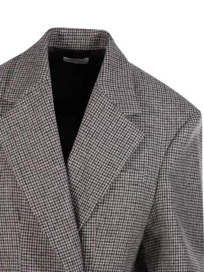 P.a.r.o.s.h Checked Pattern Front Pockets Long Sleeves In Gray