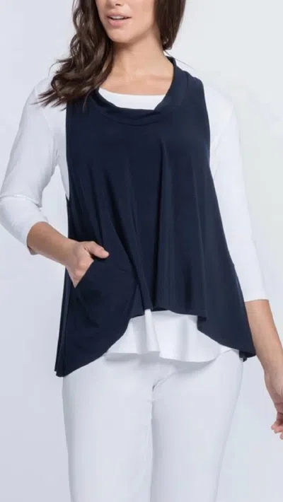 Sympli Shift Smock Top In Navy In Blue