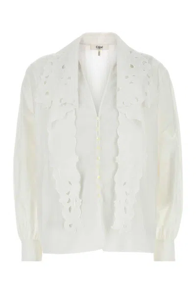 Chloé Chloe Women White Poplin Shirt In White