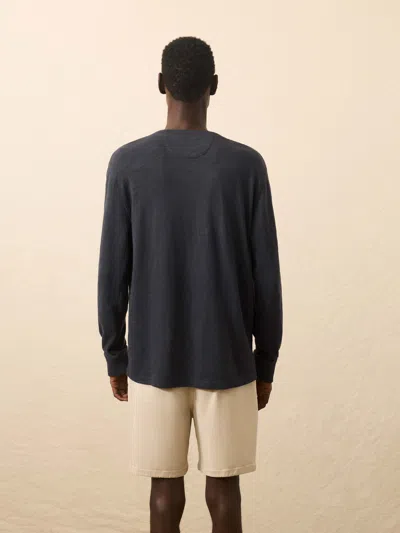 Faherty Sunwashed Slub Henley T-shirt In Blue