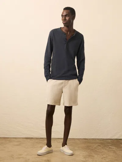 Faherty Sunwashed Slub Henley T-shirt In Blue