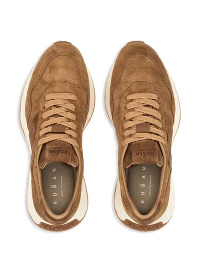 Hogan Leather Sneakers In Brown