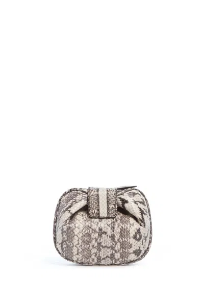 Gabriela Hearst Soft Demi Clutch In Black & White Snakeskin In Multi
