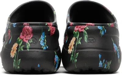 Balenciaga Black Crocs Edition Floral Pool Slides