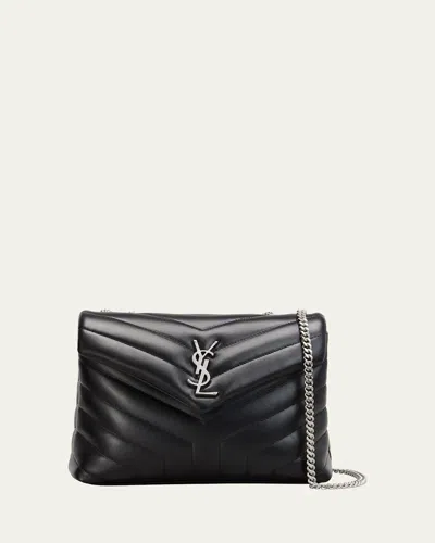 Saint Laurent Ladies Small Loulou Quilted Leather Shoulder Bag In Black