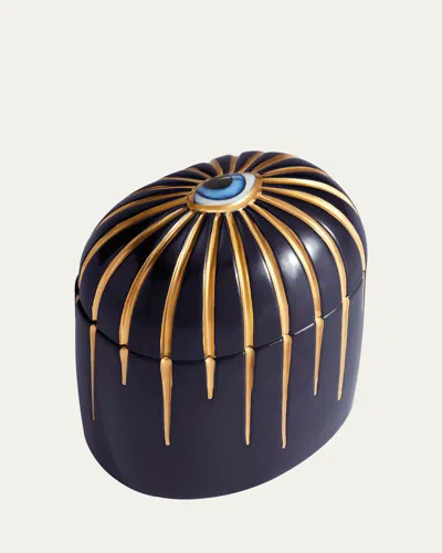L'objet Lito Porcelain Candle In Blue/gold