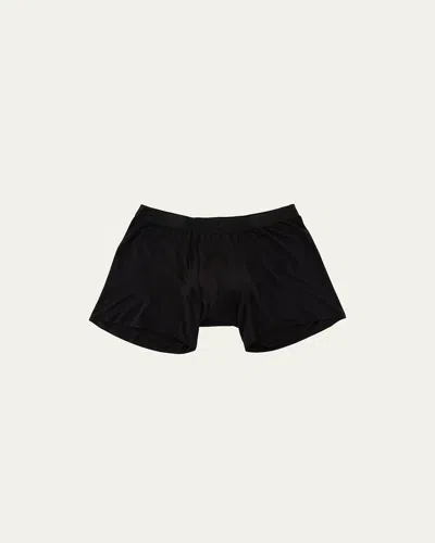 Derek Rose Alex Stretch Jersey Trunk Boxer Briefs (longer Leg) In Black