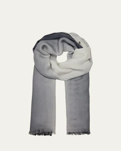 Sofia Cashmere Cashmere Ombre Scarf In Black / White
