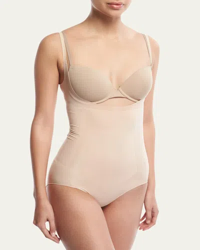 Spanx Oncore Open-bust Bodysuit In Soft Nude