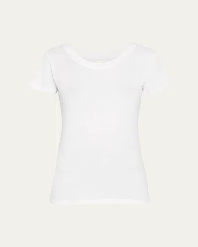 L'agence Cory Scoop Neck Tee In White
