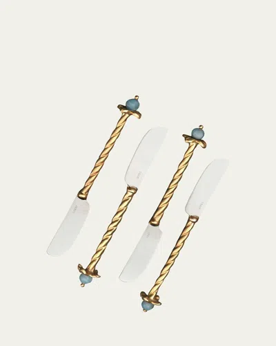 L'objet Venise 4-piece 24k Goldplated Stainless Steel & Amazonite Spreader Set