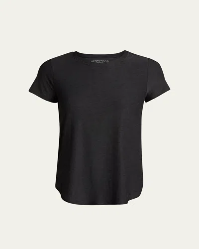Beyond Yoga Featherweight On The Down Low Tee In Darkest Night
