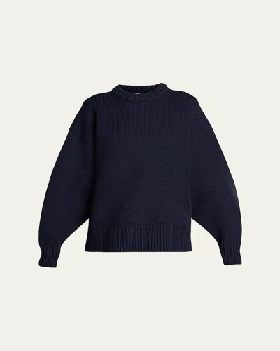 The Row Ophelia Wool-cashmere Sweater In Dark Navy