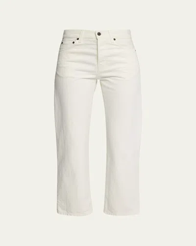 The Row Lesley Straight Crop Jeans In White