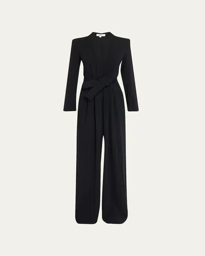 A.l.c Kieran Ii Belted Crepe Wide-leg Jumpsuit In Black