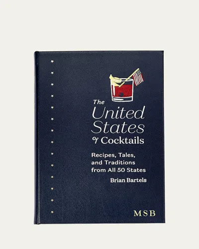 Graphic Image The United States Of Cocktails Leather Bound Book In Navy