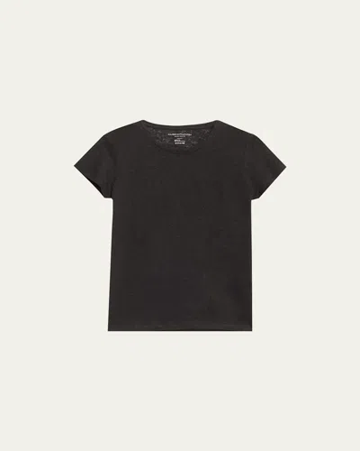 Majestic Stretch Linen Crewneck Tee In Multi