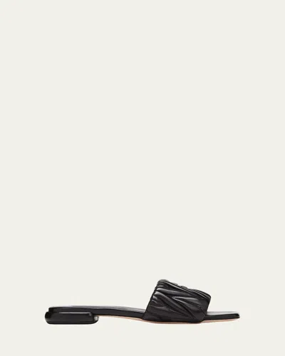 Miu Miu Iu Matelasse Slide In Nero