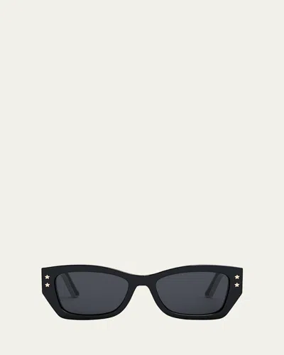 Dior Pacific S2u Sunglasses In Shiny Black Smoke
