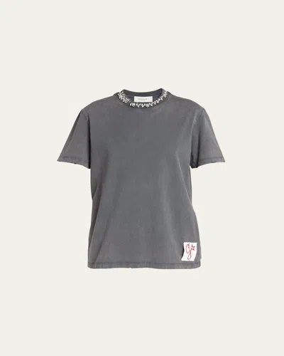 Golden Goose Grey Cotton Clothing T-shirts And Polos In Anthracite