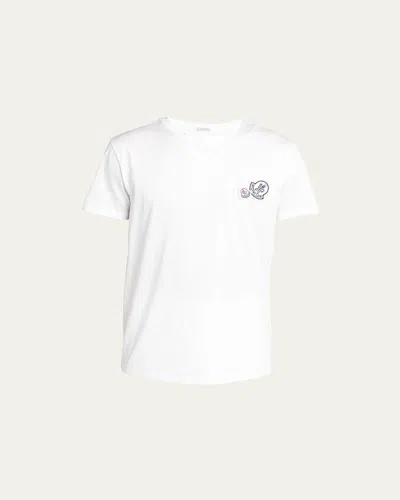 Moncler Double Logo Patch Cotton T-shirt In White