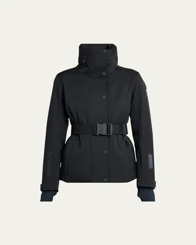Moncler Hainet Belted Snow Jacket In Black