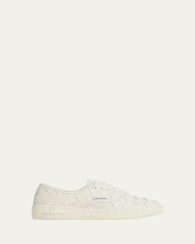 Bottega Veneta Sawyer Intrecciato Leather Low-top Sneakers In White