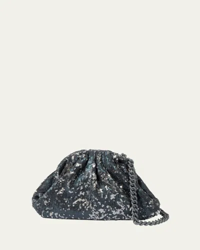 Maria La Rosa Game Mini Sequins Clutch Bag In Dark Grey