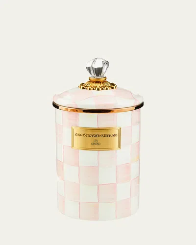 Mackenzie-childs Mackenzie Childs Rosy Check Enameled Steel Large Canister In Multi