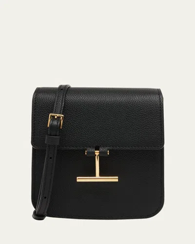 Tom Ford Tara Mini Crossbody Bag In Grain Leather In Black