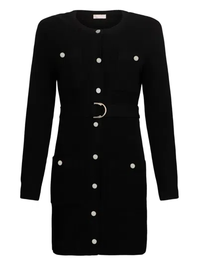 Liu •jo Liu Jo Short Knitted Dress In Black