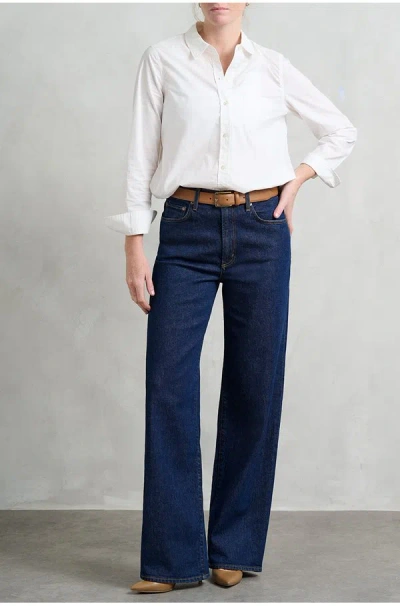 Agolde Blue Arc Jeans With Logo Patch On The Back And Wide Leg In Denim For Women