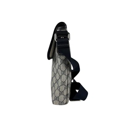 Pre-owned Gucci Beige Navy Canvas Gg Supreme Shoulder Bag ()